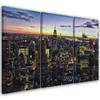 Three Piece Picture Canvas Print New York City Night