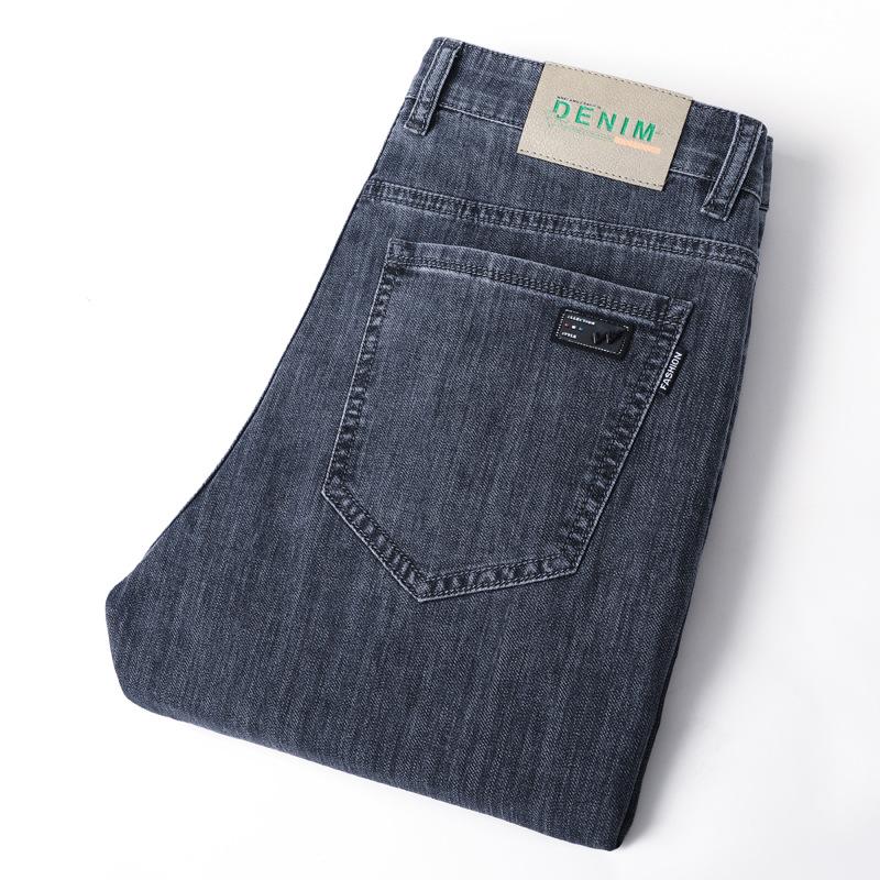 Spring and Autumn Men's Jeans Straight Slim Elastic Hundred Trend of Casual Men's Long Trousers