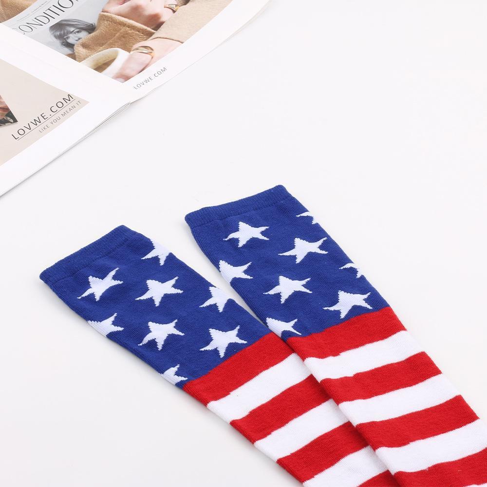 Women Knee High Socks American Flag Stockings Socks Star Spangled Banner Socks Over Knee Socks Thigh High Socks