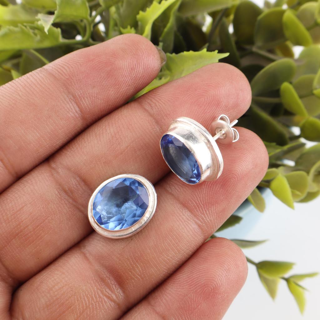 Tanzanite Handmade Gemstone Earrings, 925 Solid Sterling Silver Earrings Dainty Jewelry, Earrings For Engagement Gift