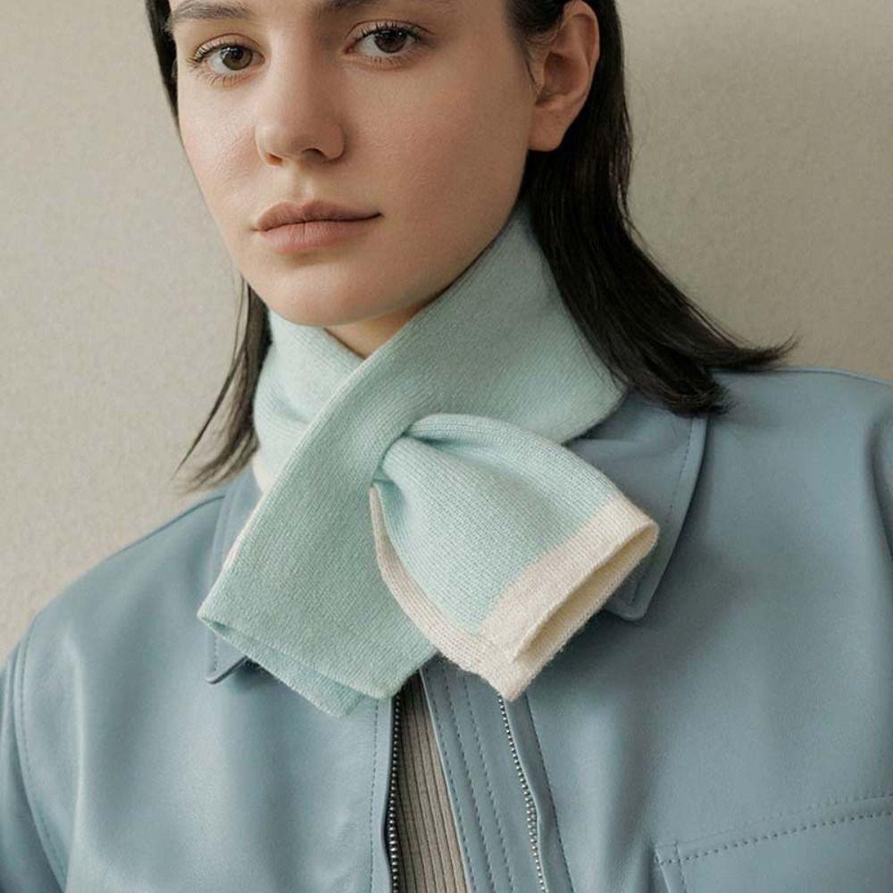 Fashion Women's Cross-Knit Scarf Double-sided Warm Woolen Neckerchief New Cashmere Scarf
