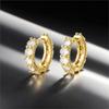 Хип-хоп Серьги-кольца с цирконами для женщин, панк, с золотым покрытием, ювелирное изделие в подарок, серьги-хагги, женские OHE182