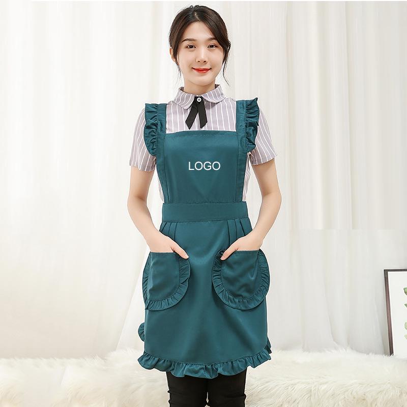 Korean Style Lace Apron - Cute Princess Design for Kitchen, Flower Shop, Nail Artist with Custom Logo Options