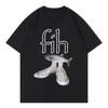 Новый стиль Fih Shoes Графические футболки Смешные футболки с мемом о неправильно написанном слове 'fish' Женская повседневная модная футболка с коротким рукавом