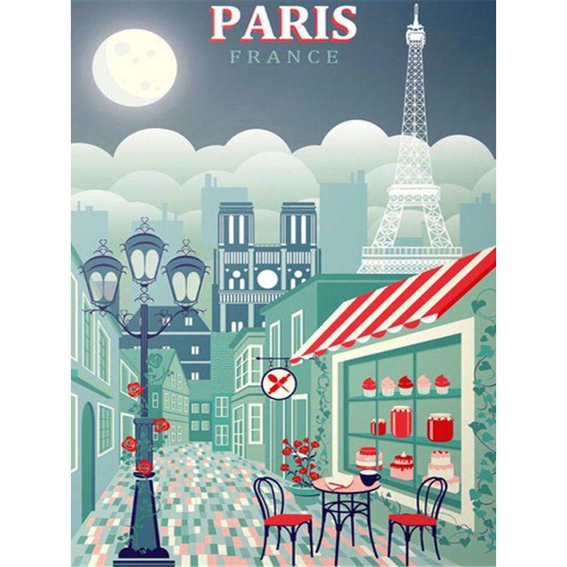 5D DIY Diamond Painting Hot Tourism World Travel City Minimalist Travel Posters Vintage Travel Amsterdam Lisbon Wall Art Decor