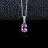 Powder Blue Sapphire & Diamond Clasp Necklace in 925 Sterling Silver - Delicate Chain for Women, Perfect Gift for Qixi or Birthdays.