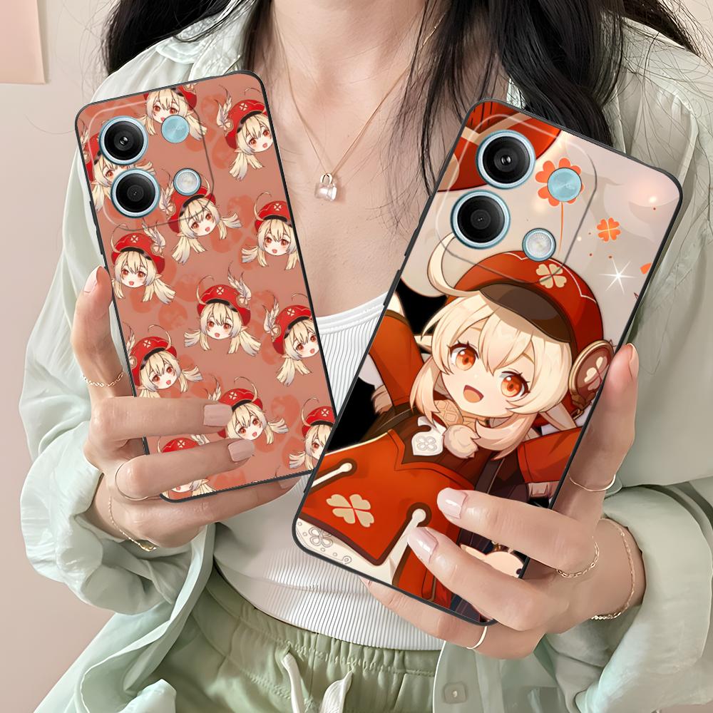 Game GI Klee Mobile Phone Case for Xiaomi Redmi Note 14 13 12 11 S Pro Plus 4G 5G Colorful Printing Cover Pretty Cover Luxury