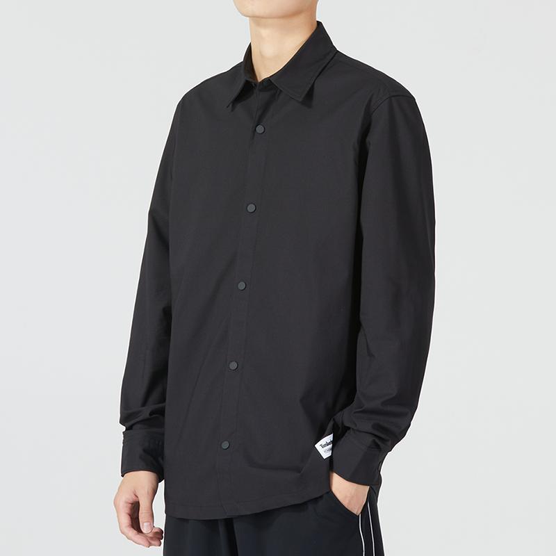 Timberland Classic Comfortable Polo Button Long Sleeve Shirt Men Shirts Black A5UMS-B23