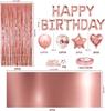 Kit Décoration Anniversaire - iZoeL - Fille - 24 Ballons Rose - Guirlande Happy Birthday - Nappe Or Rose