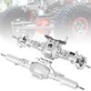 Silver Aluminum Alloy Shell RC Car Front Rear Axle Upgrade Parts Accessory for Axial SCX10 II 90047 90046Front Rear Axle