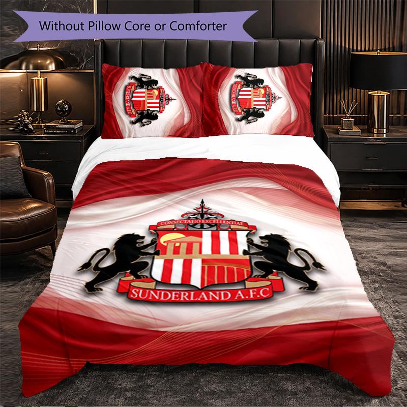 Sunderland Themed Bedding 3Pcs Duvet Cover Set Decorative Bed Linen For Teen Room Home Decoration