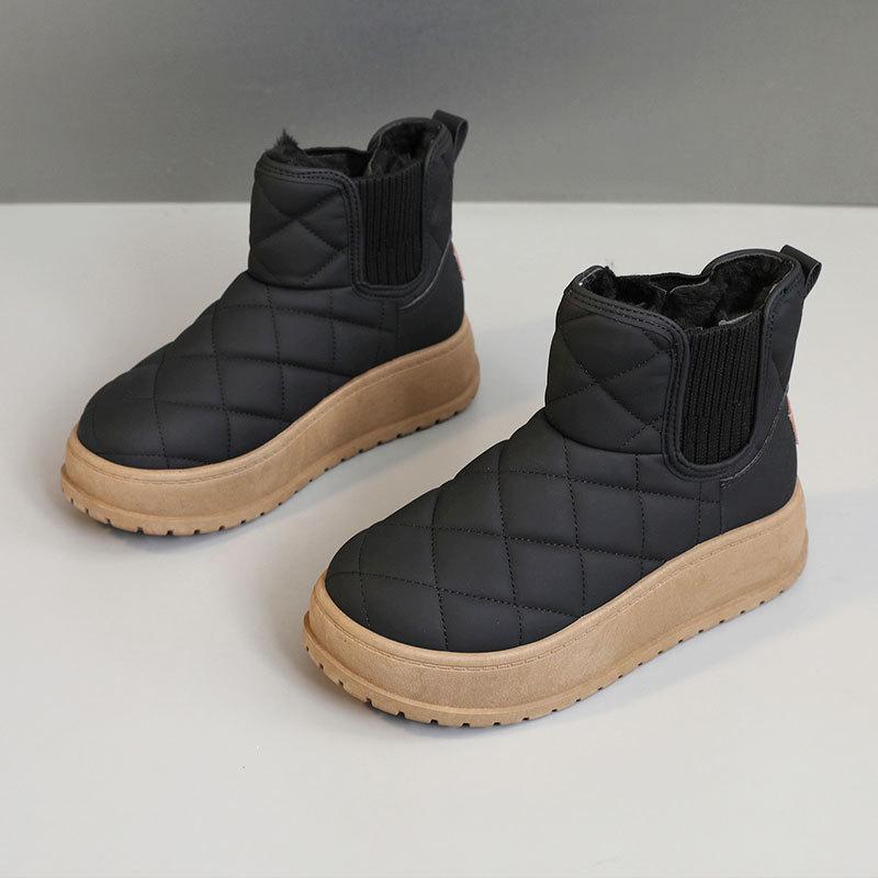2024 Новые сапоги для женщин Модные повседневные сапоги на платформе Плюшевые теплые зимние сапоги для женщин Зимняя обувь из хлопка с высоким верхом Botas Mujer