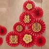Chinese Wedding Decoration Double Happiness Background Wall Ornament Traditional Wedding Wall Stickers Decal Party Supplies