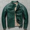 Верхний слой лошадиная кожа без покрытия ретро кожа кожаная куртка мужская лацкан кожаная куртка стойка воротник короткая куртка
