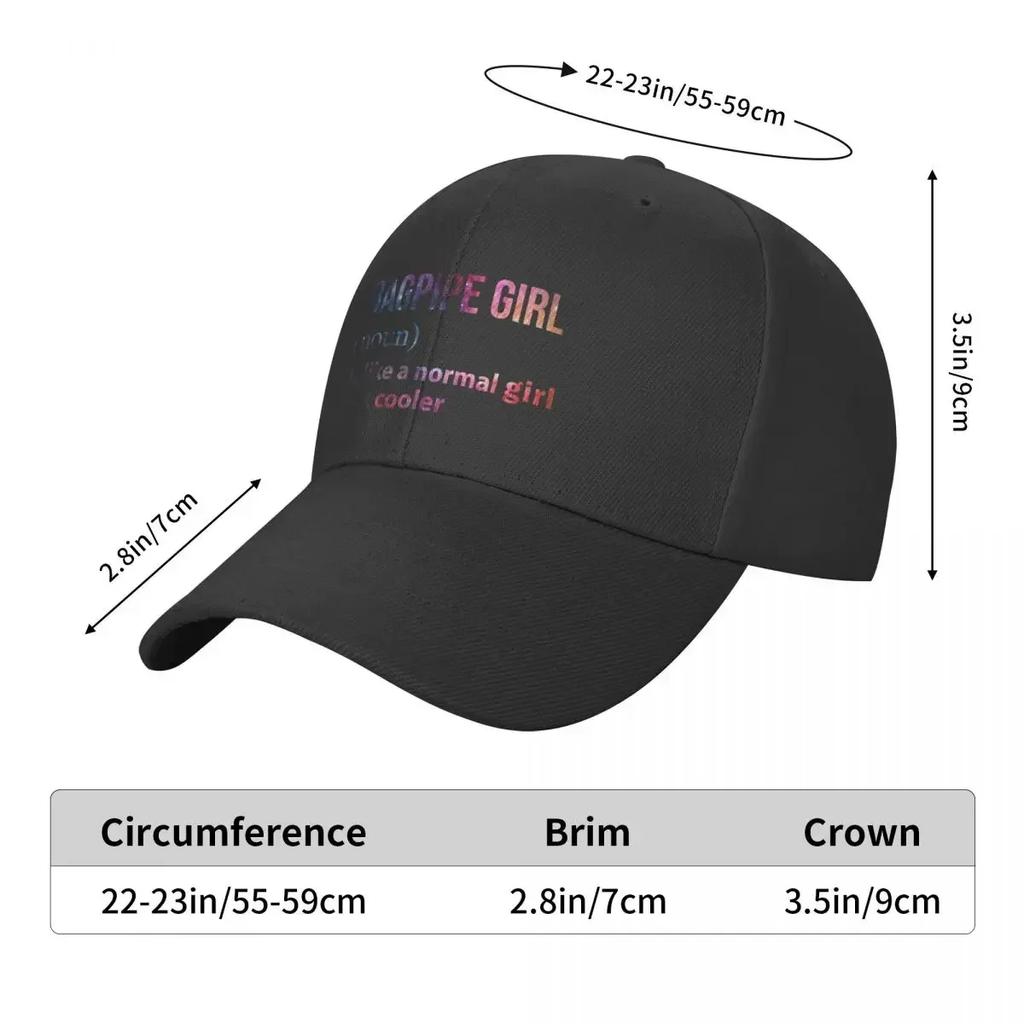 Bagpipe Girl like a normal Girl but cooler galaxy Baseball Cap fashionable New In The Hat Beach Outing Golf Wear Unisex Womens