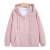 European Size Solid Color Sweatshirt Zippered Hooded Cardigan Jacket Loose Hoodie Team Uniform Work Advertising Hoodies Coat