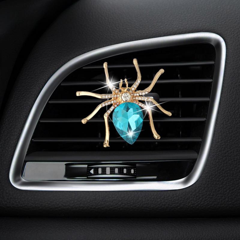 Diamond Crystal Spider Car Air Fresheners Air Vent Clips Cute Auto Diffuser Vent Clip Interior Decor Car Accessories for Women