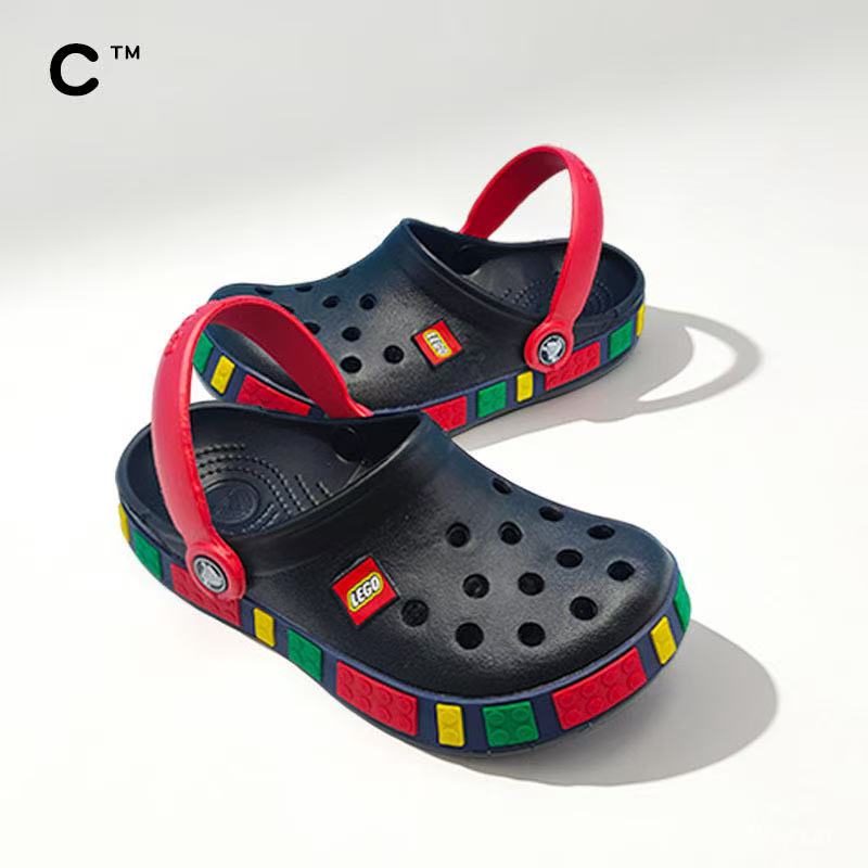 Crocs Классические детские сандалии и шлепанцы Lego для мальчиков и девочек
