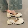 Модная мягкая летняя обувь женские туфли на каблуке женская обувь квадратный носок 2025 новинка на каблуках платье удобные Мэри Джейн весенняя обувь на
