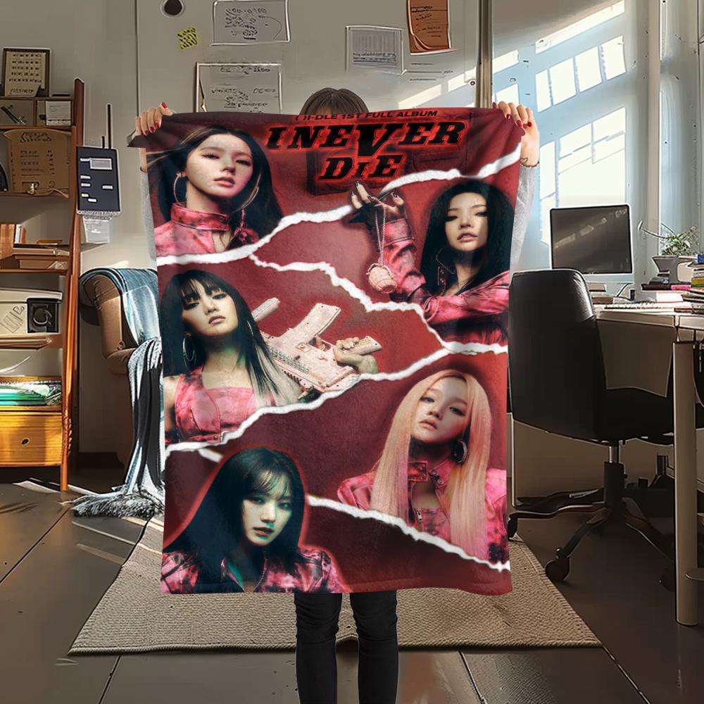 1 шт. Фланелевое одеяло с принтом Gidle, Высококачественное, Удобное для всех сезонов, Декор для дома, Тепло и уют, Идеально подходит для подарков