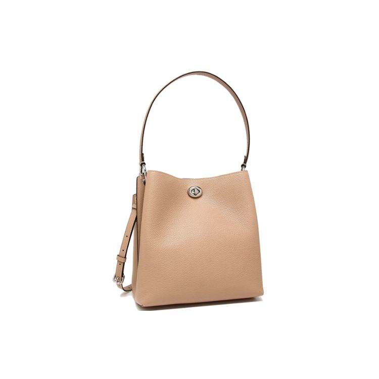 Coach Charlie 26 Solid Morandi Color Series Knob Leather Bucket Bag Crossbody Shoulder Bag Medium Women bags Oatmeal 55200-LHTAU