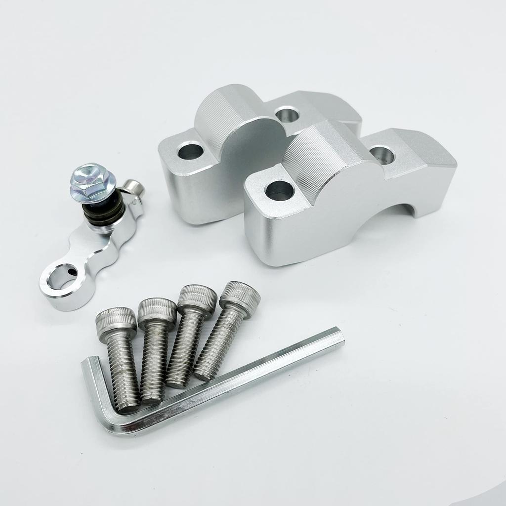 Motokano CB650R Handlebar Riser, 1.1 Inches (2.8 Cm) Up, Near 2.8 Cm, Back Pain Prevention, Silver