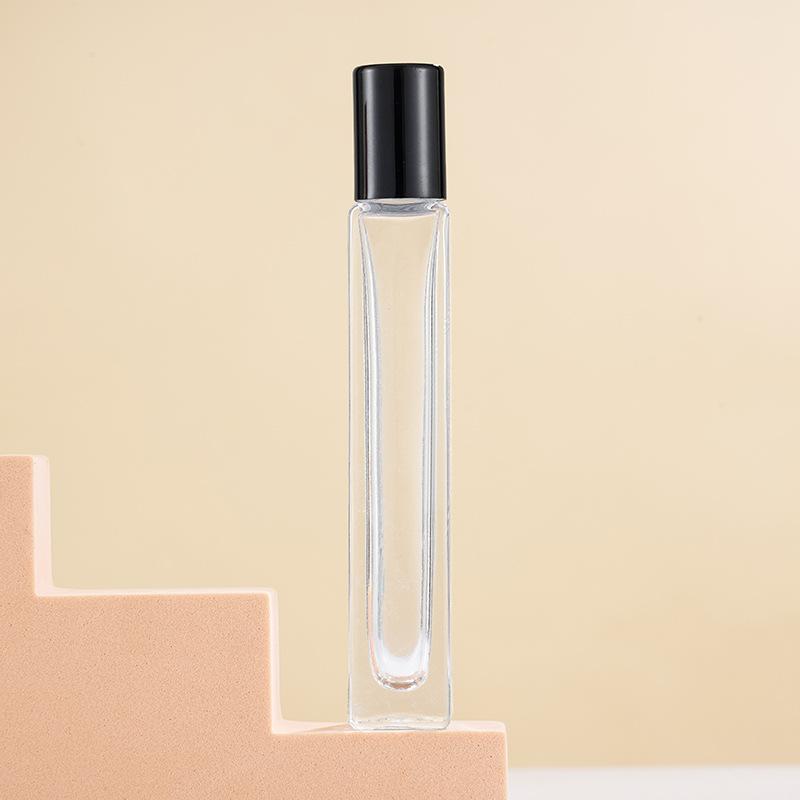 10 мл толстый прозрачный стеклянный флакон для духов квадратный круглый многоразовый флакон-распылитель для духов с черной золотой серебряной крышкой