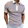 Новая летняя мужская модная полосатая футболка с коротким рукавом, повседневная футболка-поло
