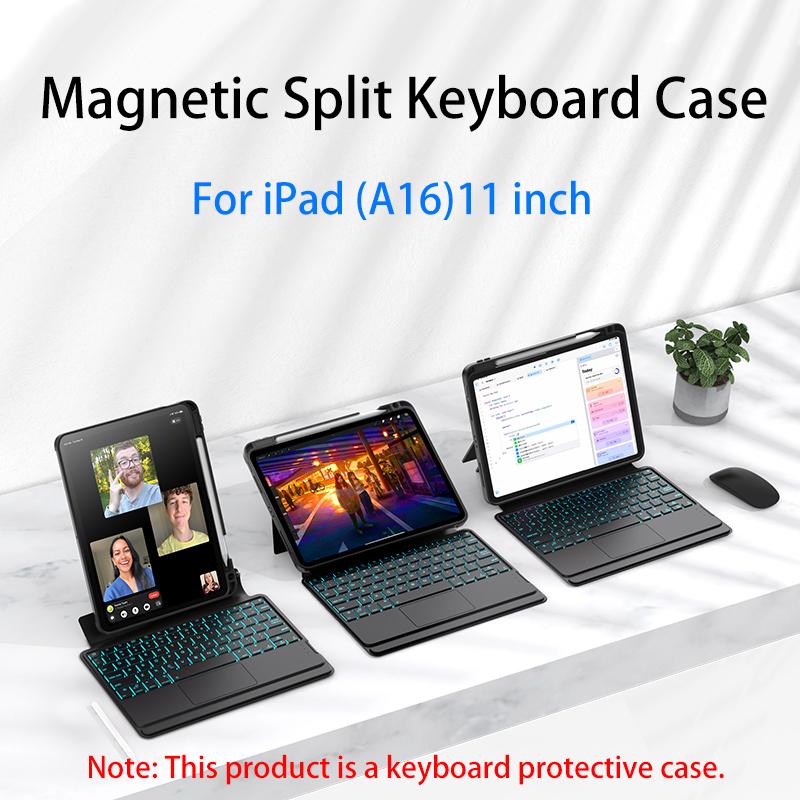 Low-cost  11-inch Magnetic Wireless Keyboard with Pen Holder and Multi-angle Adjustable Stand Keyboard Protective case