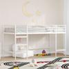 Kids Loft Bed White 79.5 x 200 cm Steel