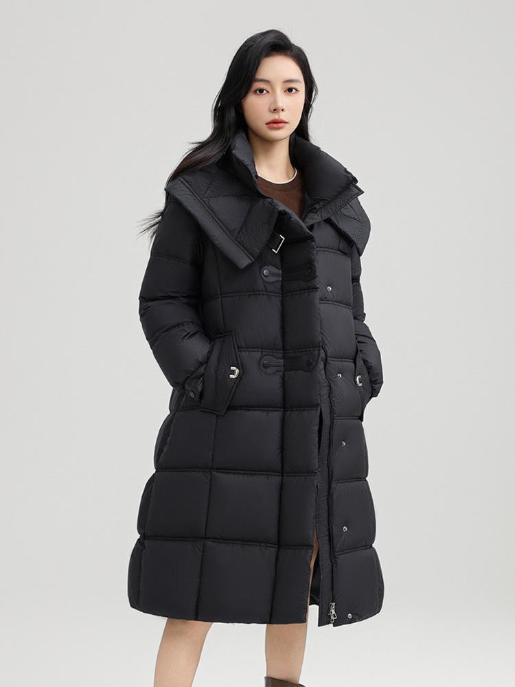 Winter new loose thickened down cotton clothes medium and long fashion hooded knee cotton clothes jacket