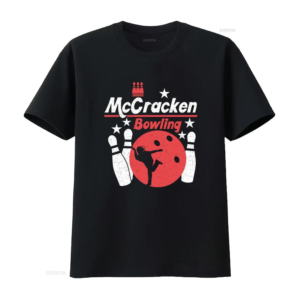 McCracken Bowling T Shirt Fun Gaming Symbol with Kingpin Bowl Logo Perfect for Enthusiasts vintage Washed Unisex Breathable