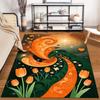 Colorful Tulip and Swirl Pattern Carpet with Hearts and Stars Design Suitable for use as an anti-slip for living room bedroom sofas