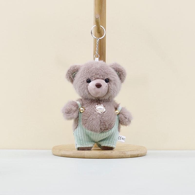Big Whimsical Belly Teddy Bear Keychain Soft Plush Charm Adorable Bag Accessory