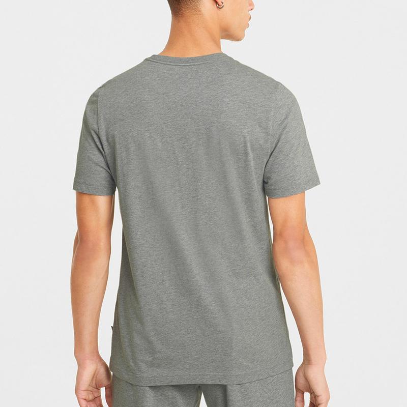 Puma Ss24 Solid Logo Casual Fashion Sports Crew Neck Short Sleeve T-Shirt Men Tops Gray 588866-09