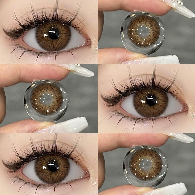 New 1pair Colored Contact Lenses for Eyes Gray Contacts Lenses Fashion Blue Eye Lenses Purple Lens Yearly Korean Lenses