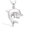 [G5635] - Silver Pendant 'Dolphin' Silver White (rhodium-plated) - 18x19 Mm