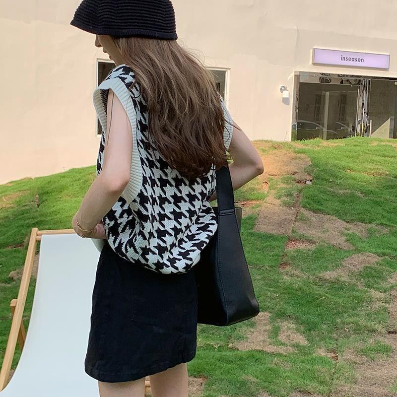 Pullover Vest Women Outwear Knitted Vest Sweater 2023 Spring Loose Korean Edition Outwear V Neck Sweater Tank Top Female Coat