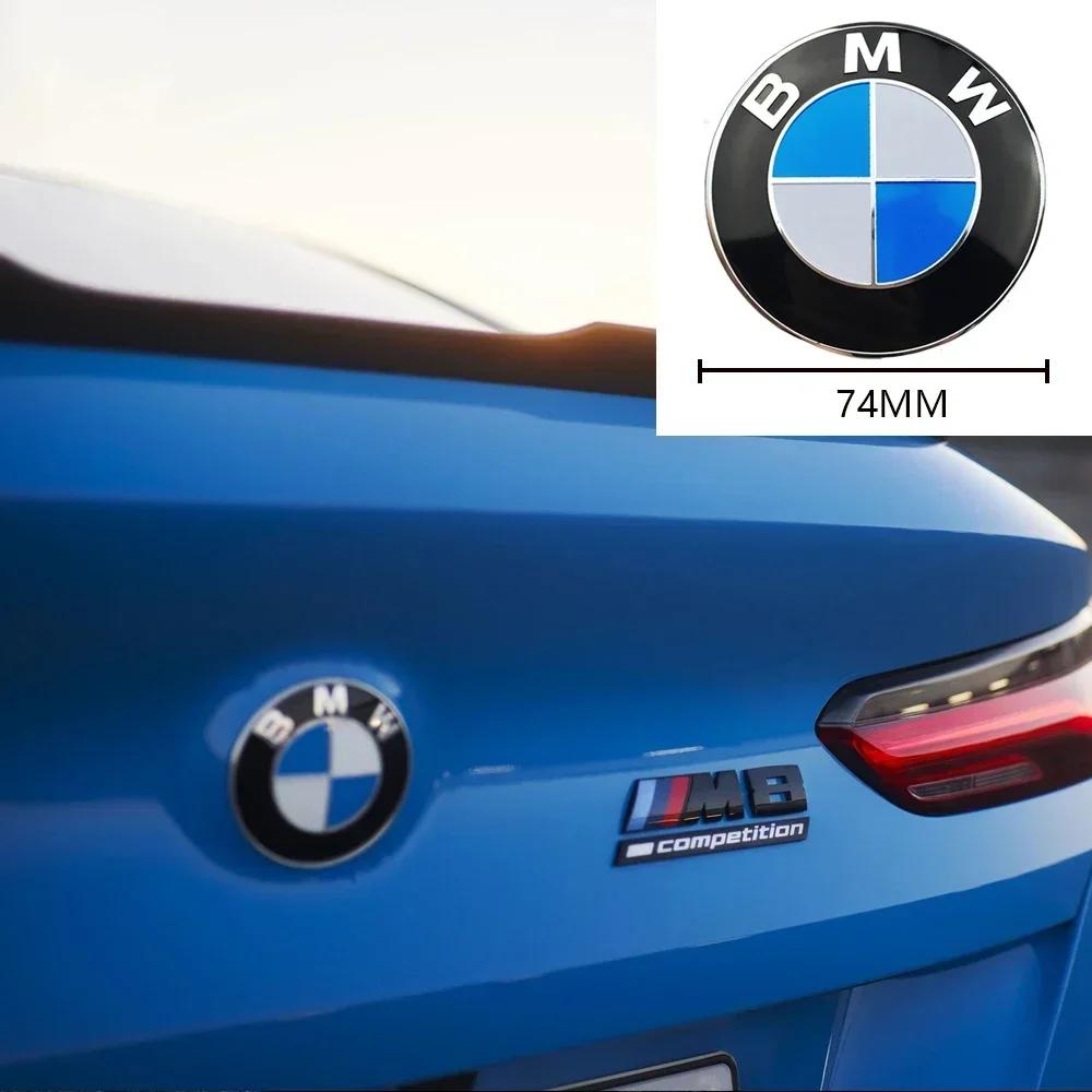 BAAY1 New 2025 1pcs 82mm 74mm Car Emblem Badge Hood Front Rear Trunk Logo for Bmw E46 E39 E38 E90 E60 Z3 Z4 X3 X5 X6 51148132375 Bmw E
