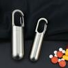 Portable Mini Stainless Steel Sealed Waterproof Small Medicine Box Creative Hanging Buckle Storage Bin