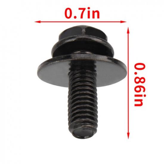 Body Bolts- M6-1.0 x 16mm Long- 17mm Washer- 10mm Hex- 30 bolts- J#180