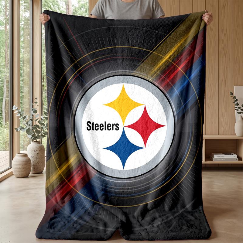 Pittsburgh Steelers Flannel Fleece Blanket Cozy Warm Throw Blanket For Couch Bed Travel All Season Use