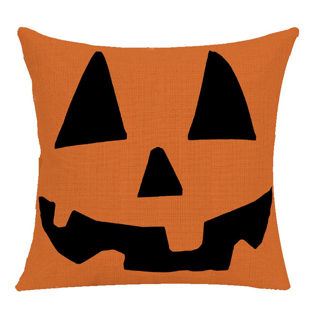 Pillow Case Halloween Pumpkin Trick or Treat Letters Decoration Flax Sofa Cushion Pillow Case Cover