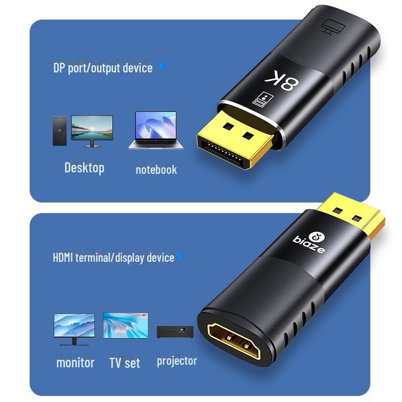 Адаптер Biaz 8K DisplayPort - HDMI (Мужчины и женщины) для Компьютеров и Ноутбуков