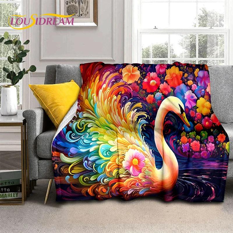 3D Dream Love Swan Cartoon Cygnus Подарочное одеяло для девочек, мягкое одеяло для дома, спальни, кровати, дивана, дорожного чехла для пикника, детское одеяло