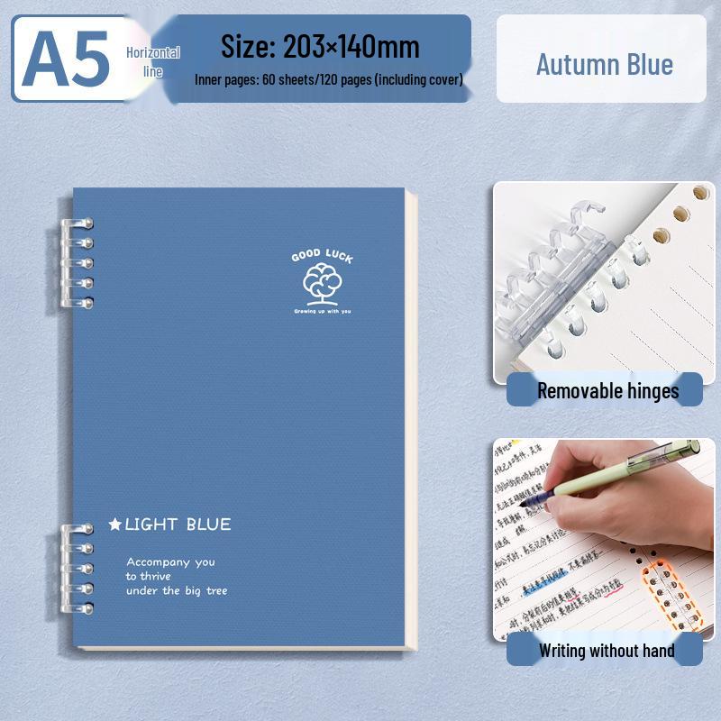 Simple Green & Blue Thickened Loose-leaf Paper Refill - B5 & A5 Ruled for High School