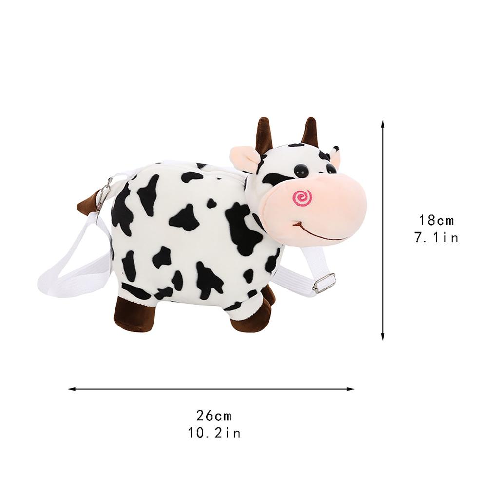 Plush Doll Cow Shoulder Bag Messenger Bag Mobile Phone Bag Messenger Bag