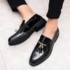 Fashion Men Leather Driving Shoes Tassel Black Blue Slip On Loafers Spring Summer Men Leather Moccasins Outdoor Club Pary Shoes Men