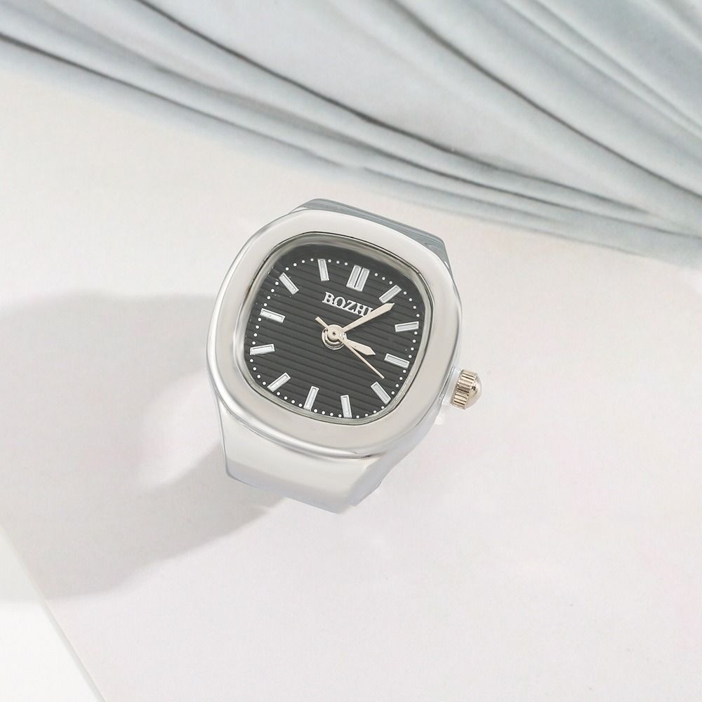 Мини кольцо-часы для пары Регулируемые кварцевые часы Креативные кольца-часы на палец Мужчины Женщины