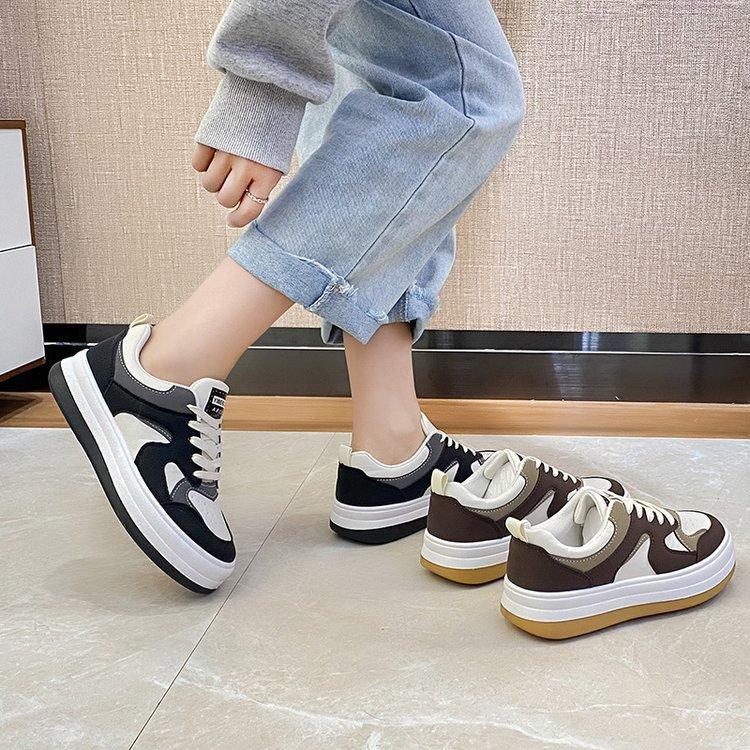 Low-Top Sneakers Women's Shoes Winter New Retro Color Matching Casual Shoes Trendy Cultural Platform Sneaker Mixed